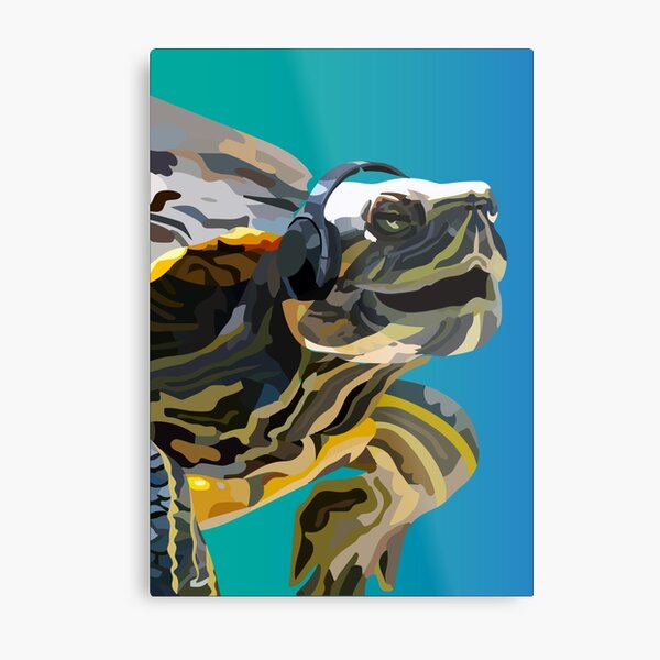Singing Turtle Metal Print