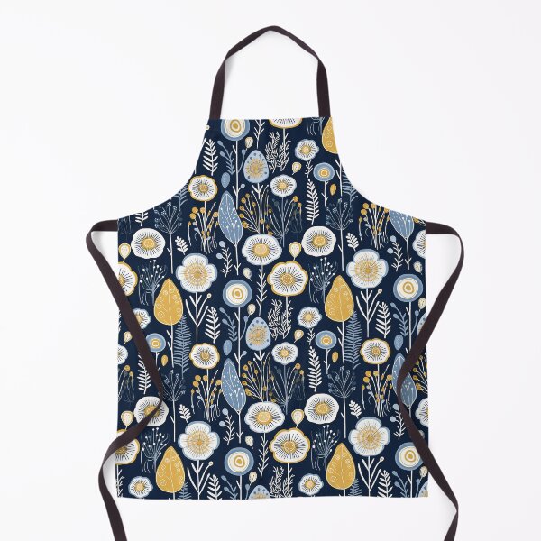 Item preview, Navy and Gold Floral Pattern designed and sold by Repetra.