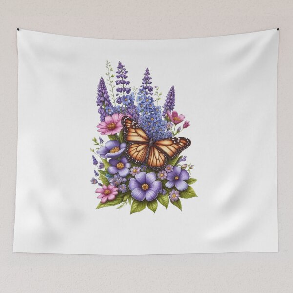 Item preview, “Spring Awakening: A Butterfly in a Field of Flowers” designed and sold by CHRIST5000.