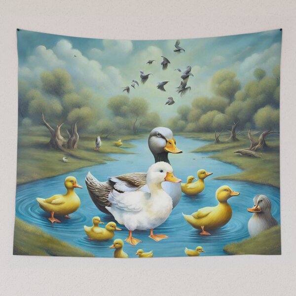 Item preview, Mallard and ducklings- lake- wildlife designed and sold by Modern-Tropical.