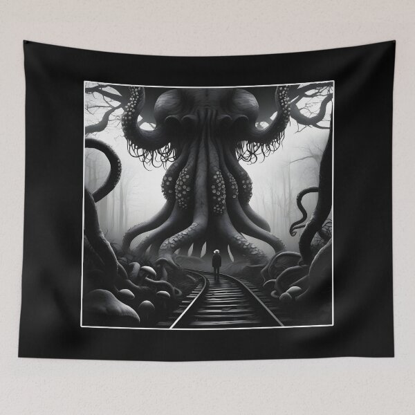 Item preview, Sinister Journey Black and White Train Tracks Octopus Tree designed and sold by Beachy.