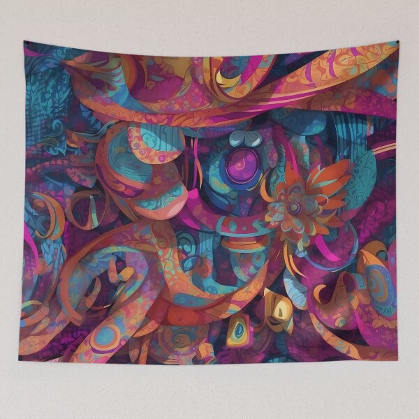 Item preview, Kaleidoscopic Dreamscape: Vivid Abstract Pattern Fusion designed and sold by ArtComixHaven.