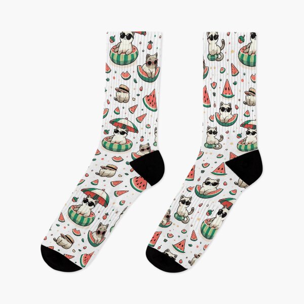 Item preview, Paws & Refresh: Feline watermelon Summer Delight-kitty-summer vibes designed and sold by toobel.