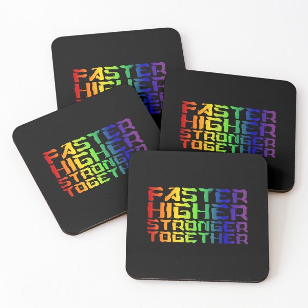 Item preview, Faster, Higher, Stronger Together Slogan LGBTQ+ T-Shirt, pride Tees, Rainbow Graphic T-Shirt, Positive Slogan tees, Sport Tees, LGBTQ Tees, designed and sold by PrideBeProud.