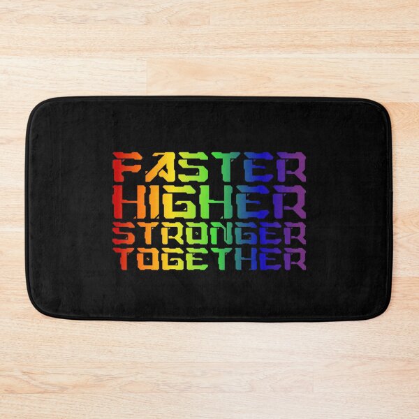 Item preview, Faster, Higher, Stronger Together Slogan LGBTQ+ T-Shirt, pride Tees, Rainbow Graphic T-Shirt, Positive Slogan tees, Sport Tees, LGBTQ Tees, designed and sold by PrideBeProud.