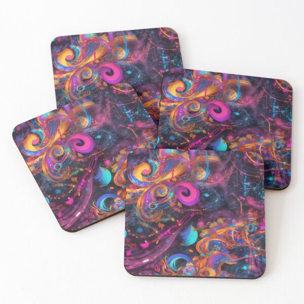 Item preview, Cosmic Dance: Abstract Neon Swirls and Sparks designed and sold by ArtComixHaven.