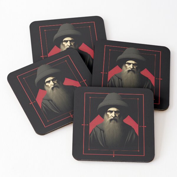 Item preview, Leonardo da Vinci | Red minimalism designed and sold by ComicsFactory.