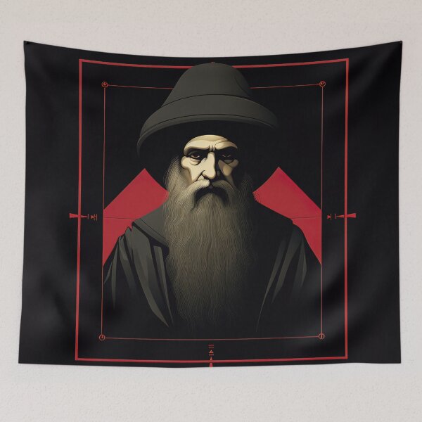 Item preview, Leonardo da Vinci | Red minimalism designed and sold by ComicsFactory.