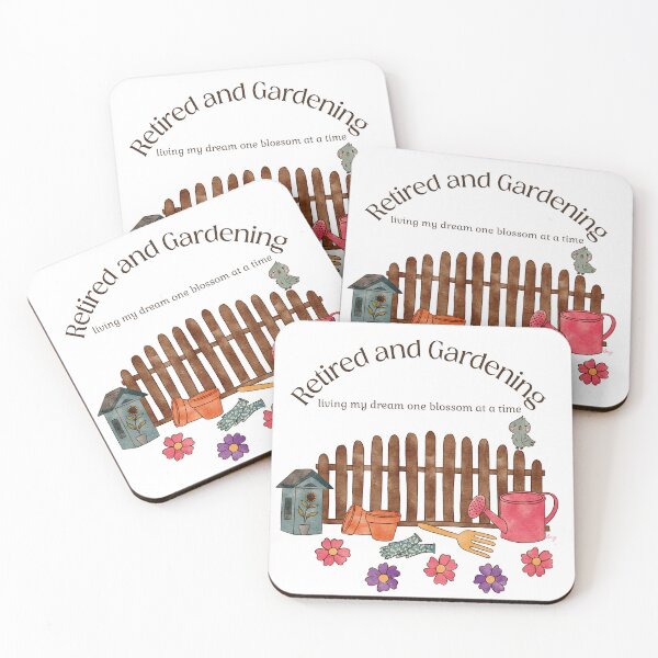 Item preview, Retired and Gardening // Cute Retirement Gift designed and sold by Lavender Mint Graphics.