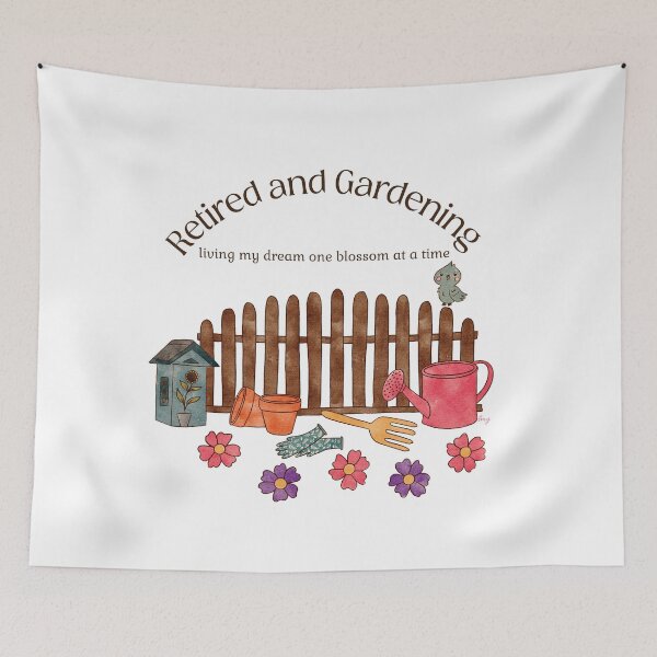 Item preview, Retired and Gardening // Cute Retirement Gift designed and sold by Lavender Mint Graphics.