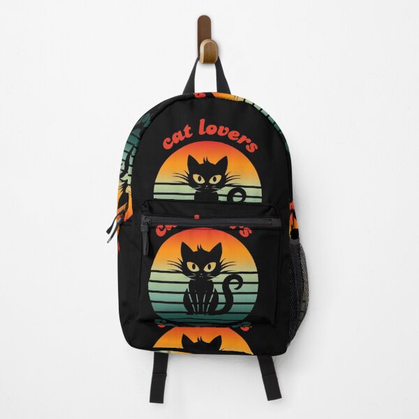 Item preview, cat lovers retro sunset black version designed and sold by FluxDesigner.