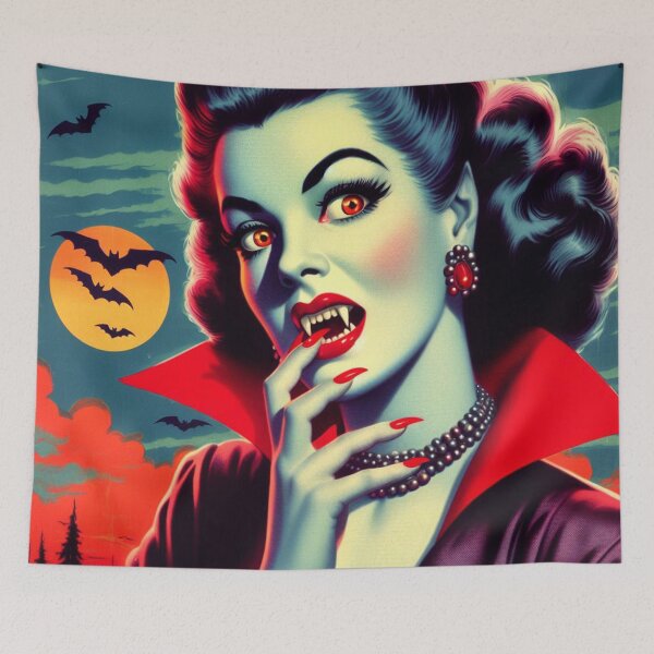 Aperçu de l'œuvre Femme vampire vintage créée et vendue par PulpVintage.