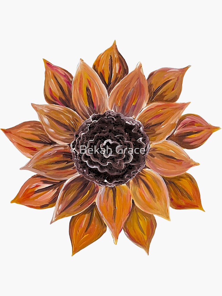 Thumbnail 3 of 3, Sticker, Fiery Kansas Sunflower designed and sold by Bekah-Grace.