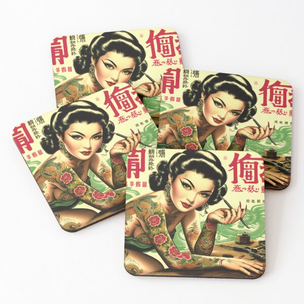 Item preview, Old School Tattooed Woman designed and sold by PulpVintage.