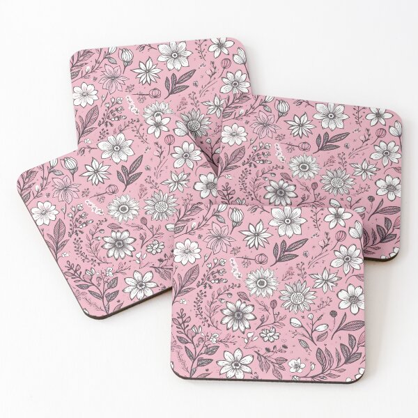 Item preview, Pink and white floral pattern designed and sold by perlphoto.