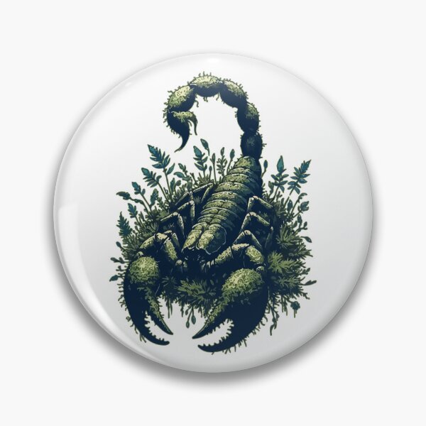 Item preview, Scorpion overgrown with moss, plants and flowers designed and sold by TomFrontierArt.