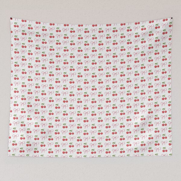 Item preview, Coquette cherries and bows pattern  designed and sold by Pixiedrop.