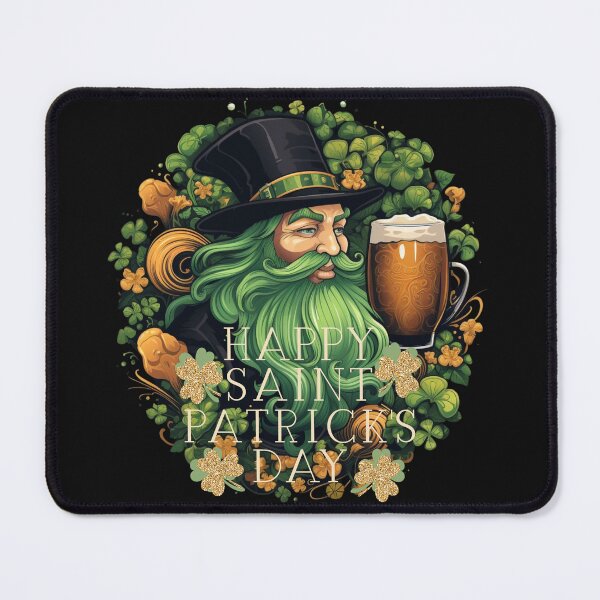 Item preview, Cheers, Happy Saint Patricks Day, Guiness, Gold Clovers designed and sold by PomskysRus.