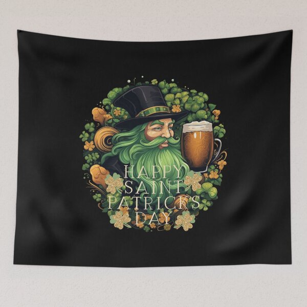 Item preview, Cheers, Happy Saint Patricks Day, Guiness, Gold Clovers designed and sold by PomskysRus.