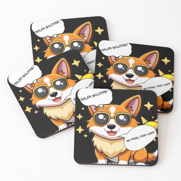 Item preview, Total Solar Eclipse Dog- Cute Corgi Glasses designed and sold by InspiredCreatives.