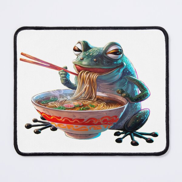 Item preview, A frog eating ramen designed and sold by MrDaveLancz.