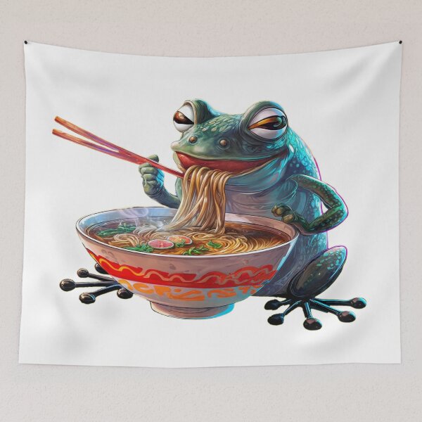 Item preview, A frog eating ramen designed and sold by MrDaveLancz.