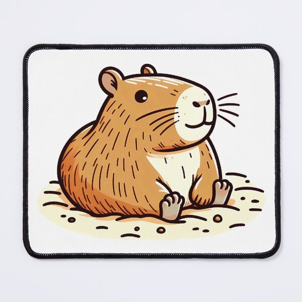 Item preview, Cute Cartoon Capybara Sitting In The Sand designed and sold by ArtfullyRad.