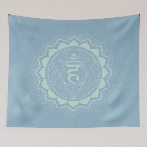 Item preview, Throat Chakra Mandala - Sky + Mint designed and sold by Irene Estelle.