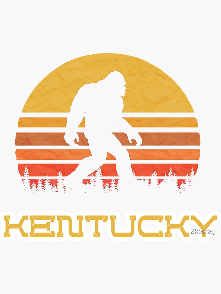 "Bigfoot Kentucky State shirt Sasquatch Yeti Monster Tee" Sticker by Zkoorey Redbubble