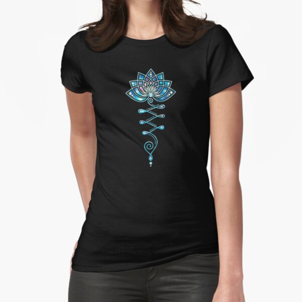 Lotus Flower, Yoga, Symbol, Tattoo, Galaxy Style Fitted T-Shirt