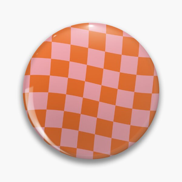 Item preview, Pink and orange checkered twisted preppy square pattern designed and sold by fluffyfamcraft.