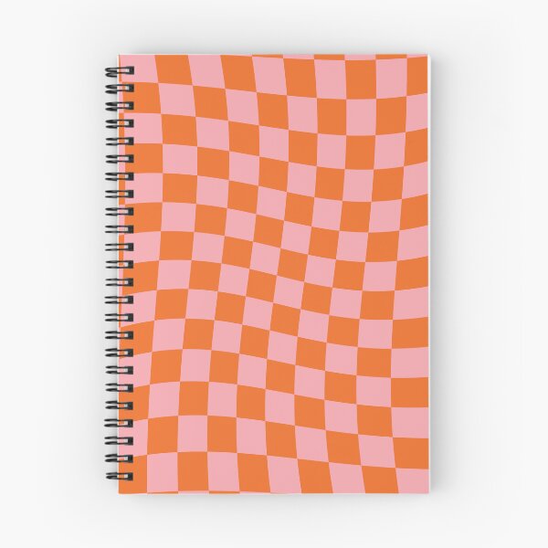 Item preview, Pink and orange checkered twisted preppy square pattern designed and sold by fluffyfamcraft.