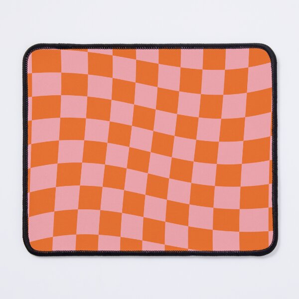 Item preview, Pink and orange checkered twisted preppy square pattern designed and sold by fluffyfamcraft.