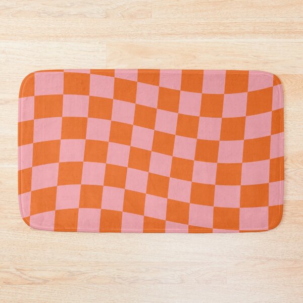 Item preview, Pink and orange checkered twisted preppy square pattern designed and sold by fluffyfamcraft.