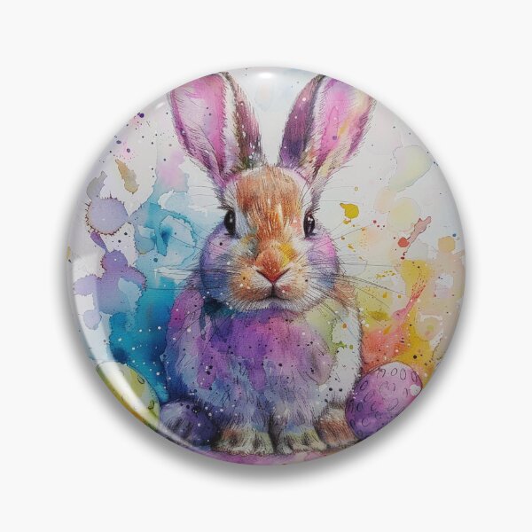 Item preview, Colourful Watercolour Of A Easter Bunny designed and sold by Sticker1Central.