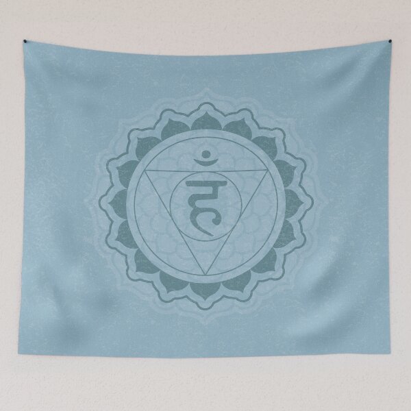 Item preview, Throat Chakra Mandala - Sky + Peacock designed and sold by Irene Estelle.