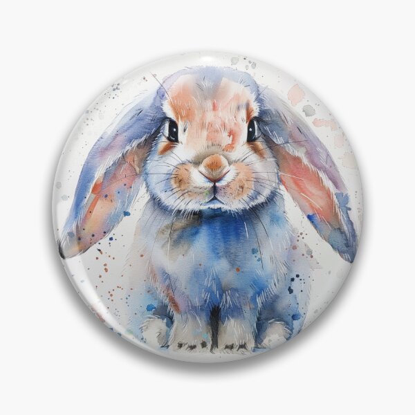 Item preview, Colourful Watercolour Of A Small Silver Bunny designed and sold by Sticker1Central.