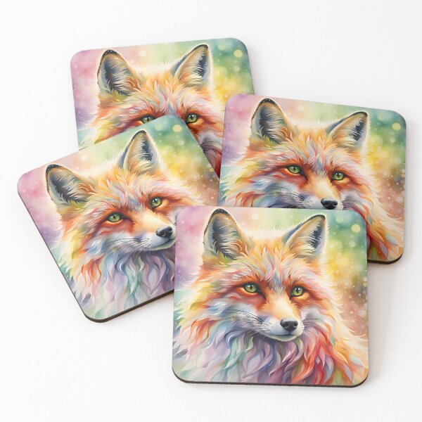 Item preview, Rainbow Fox Watercolour Painting designed and sold by xHollysGraphics.