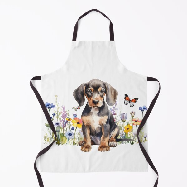 Item preview, Black Tan Coonhound Puppy With Spring Flowers designed and sold by TheAnimalZ00.