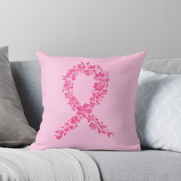 Item preview, Pink watercolor flower ribbon breast cancer awareness designed and sold by Ilze Lucero.