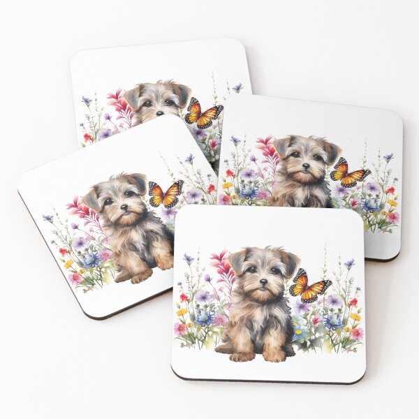 Item preview, Dandie Dinmont Terrier Puppy Spring Flowers designed and sold by TheAnimalZ00.