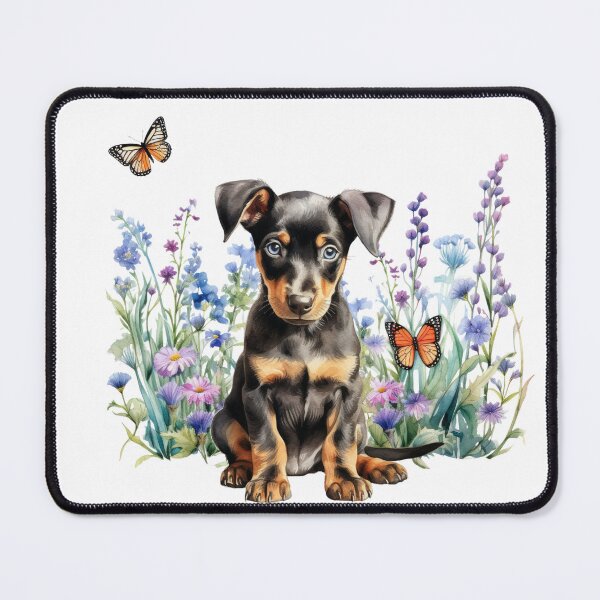 Artikelvorschau, Dobermann Pinscher Welpen Frühlingsblumen entworfen und verkauft von TheAnimalZ00.