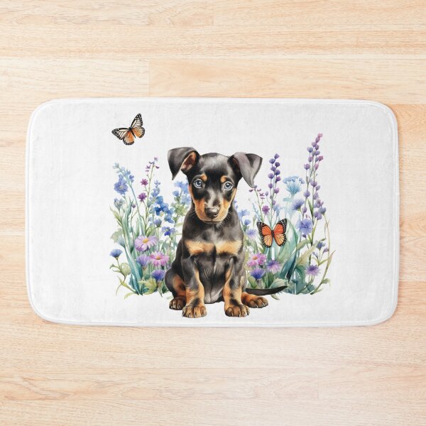 Artikelvorschau, Dobermann Pinscher Welpen Frühlingsblumen entworfen und verkauft von TheAnimalZ00.