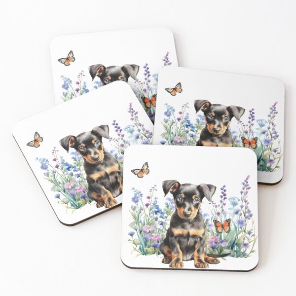 Artikelvorschau, Dobermann Pinscher Welpen Frühlingsblumen entworfen und verkauft von TheAnimalZ00.