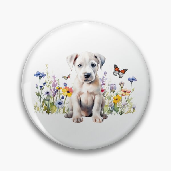 Item preview, Dogo Argentino Puppy With Spring Flowers designed and sold by TheAnimalZ00.