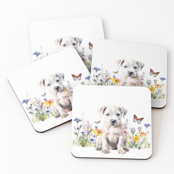 Item preview, Dogo Argentino Puppy With Spring Flowers designed and sold by TheAnimalZ00.