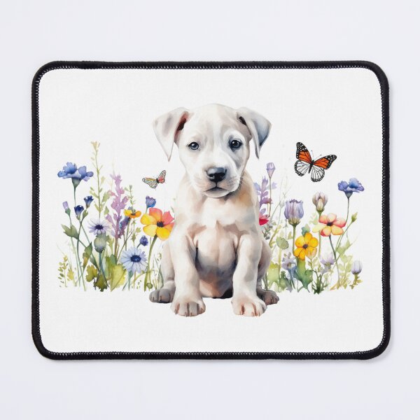 Item preview, Dogo Argentino Puppy With Spring Flowers designed and sold by TheAnimalZ00.