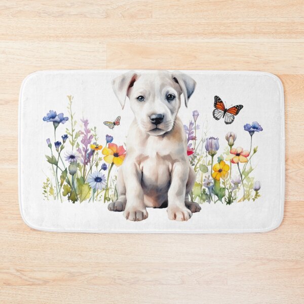 Item preview, Dogo Argentino Puppy With Spring Flowers designed and sold by TheAnimalZ00.