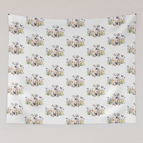 Item preview, Dogo Argentino Puppy With Spring Flowers designed and sold by TheAnimalZ00.