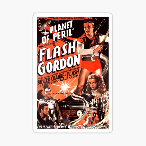 Item preview, Classic Sci-Fi Serial Poster - Flash Gordon The Planet of Peril  designed and sold by bidlerooreisob.